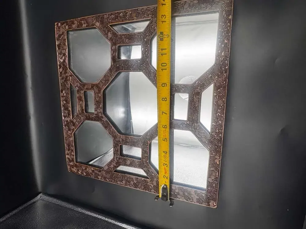 Pier 1 Imports Square Wall Mirror with Bronze Beaded Lattice Frame